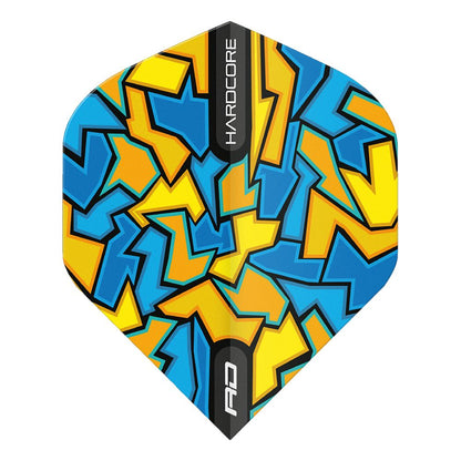 Hardcore Radical Crackle Standard Dart Flights - Yellow, blue