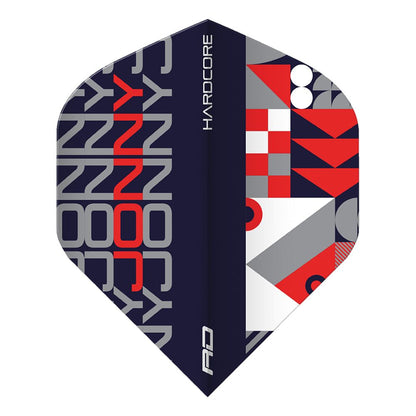 Hardcore Jonny Stack Standard Dart Flights - Navy Blue background