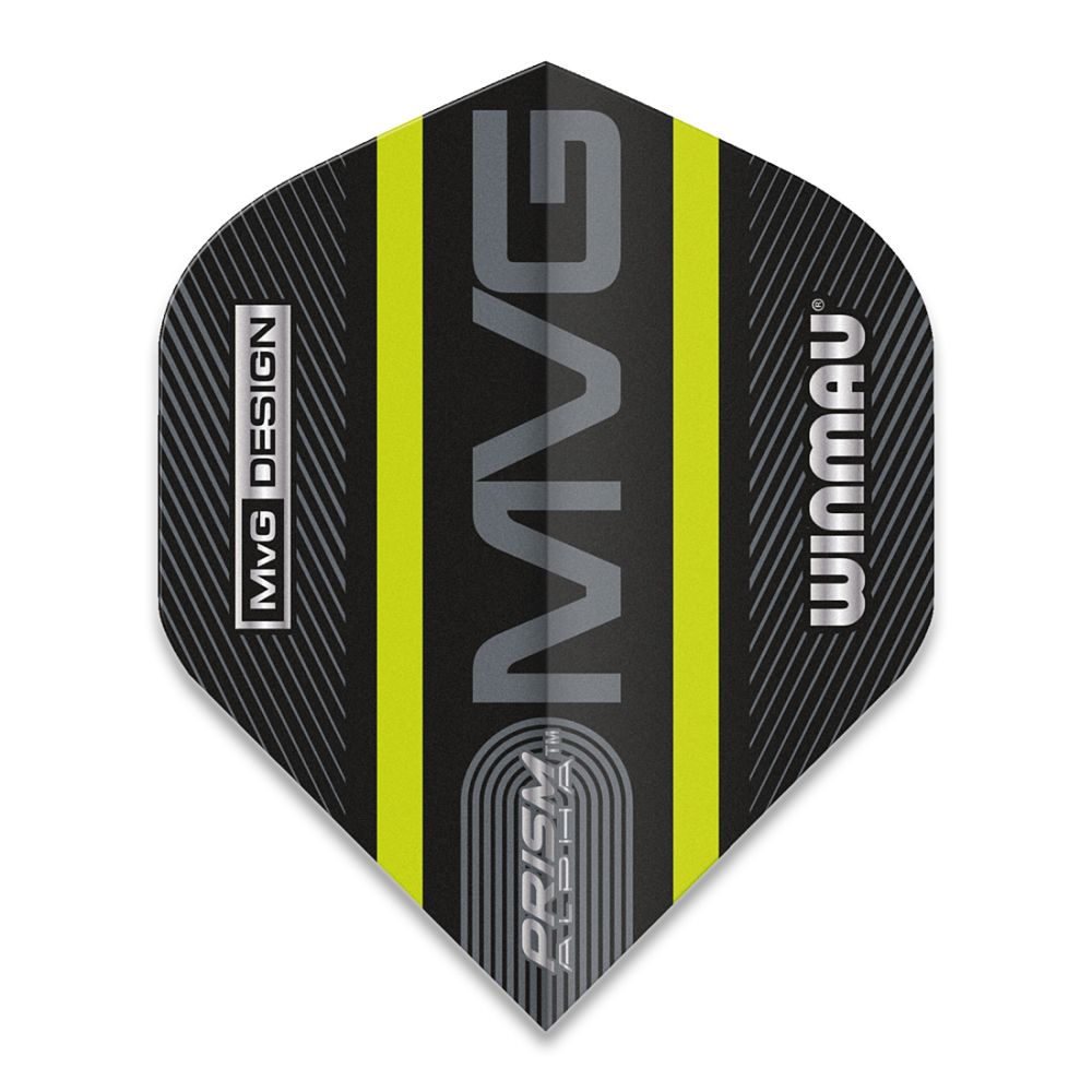 Winmau Prism Alpha MvG 2021 Black & Green Dart Flights