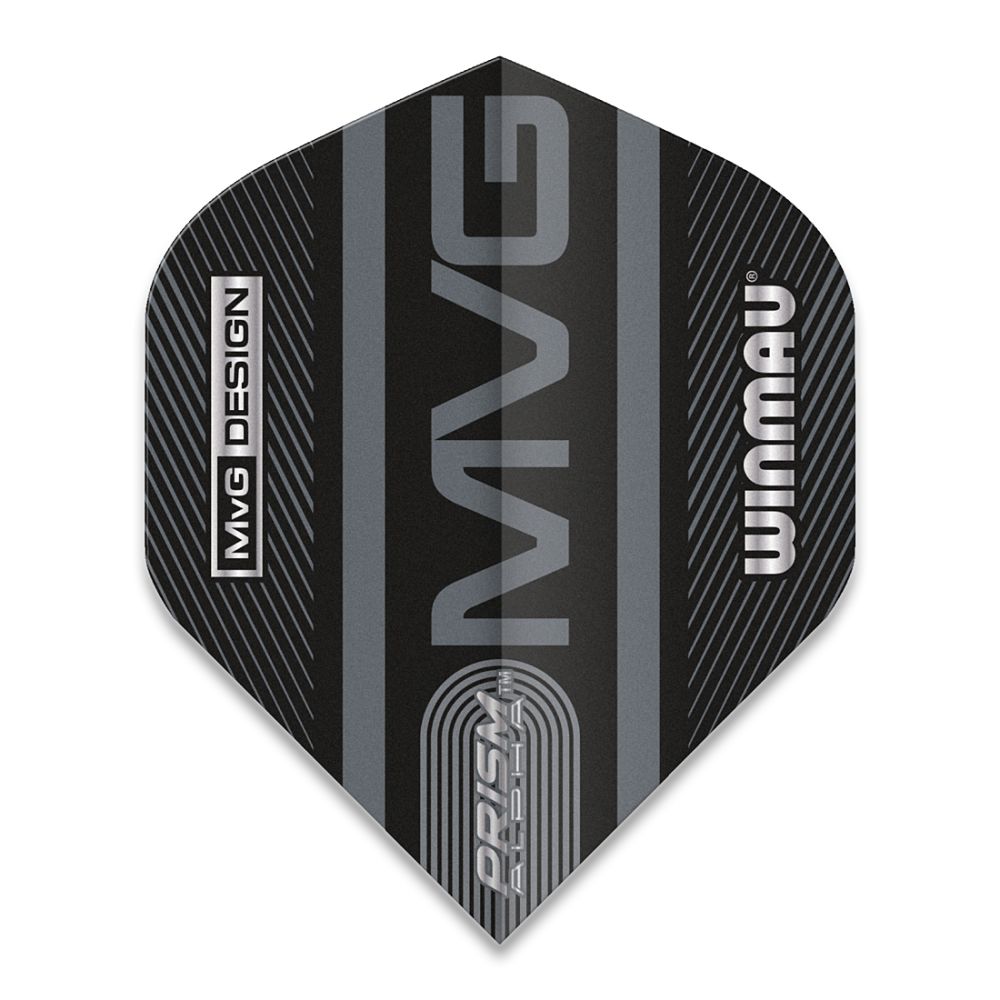 Winmau Prism Alpha MvG 2021 Black & Grey Dart Flights