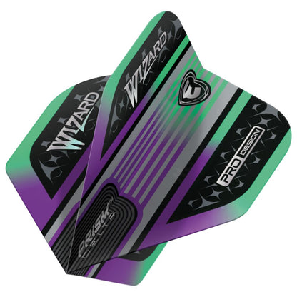 Winmau Prism Delta Wizard Rainbow & Silver Dart Flights