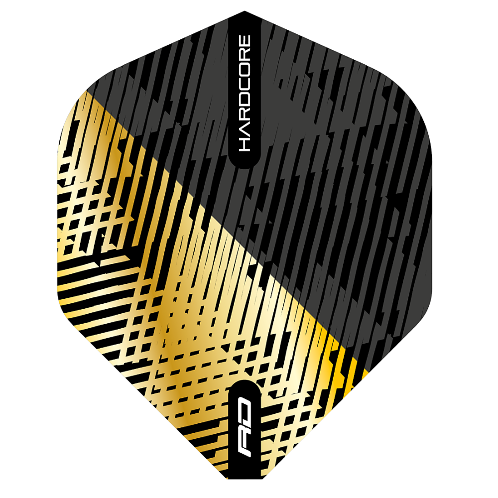 Hardcore Premium Fleck Standard Dart Flights - Gold and Black