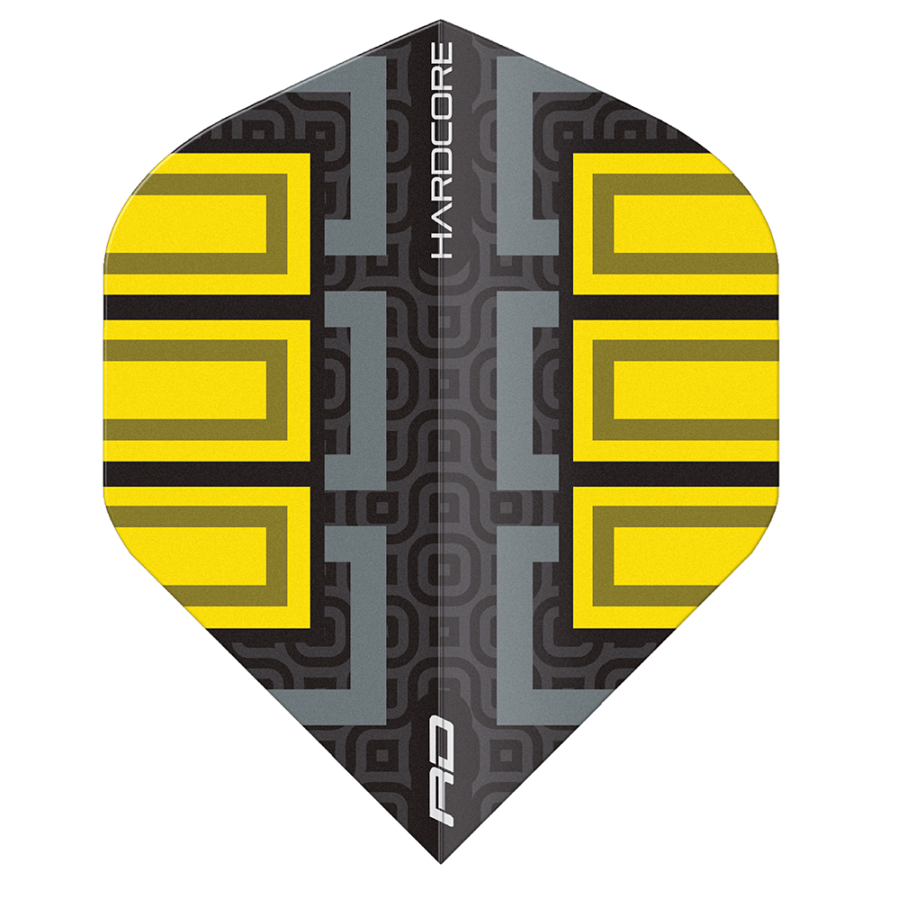 Hardcore Radical Black Blocks Standard Dart Flights - Yellow