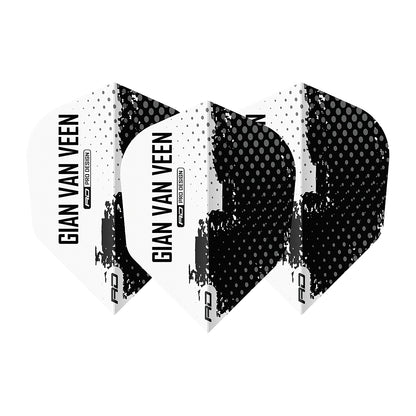 Red Dragon Gian van Veen Black & White Dart Flights