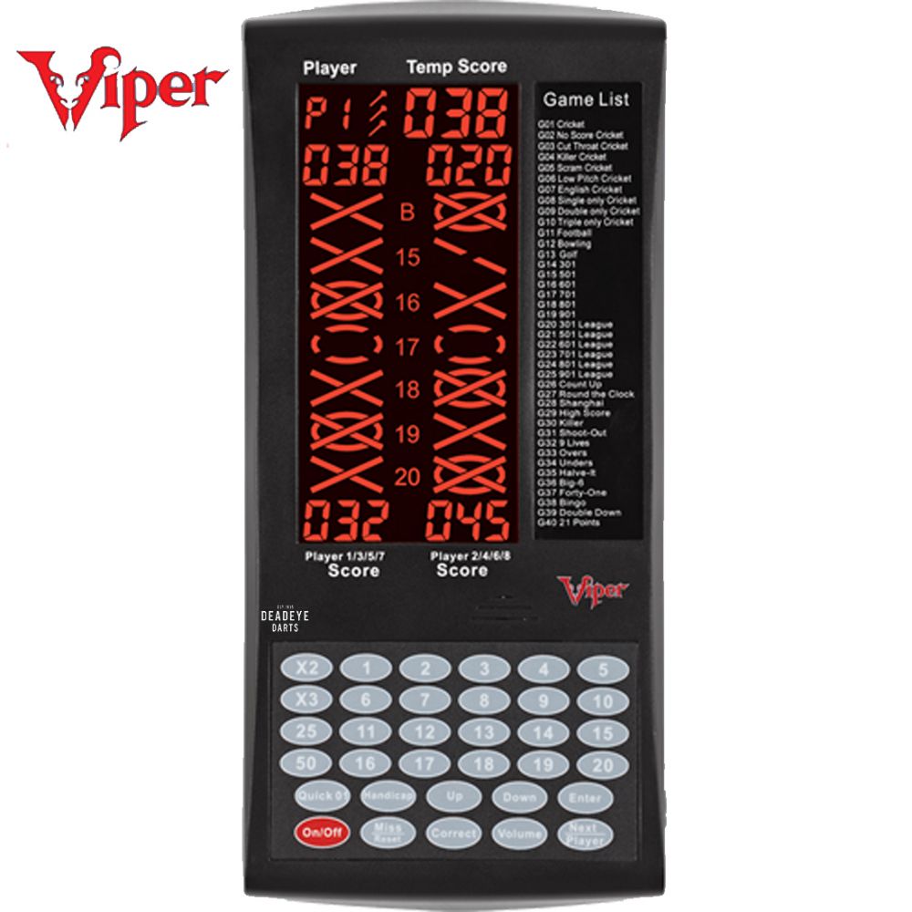 Viper Proscore Digital Dart Scorer Easy To Use 40 Games Electronic Scoring System