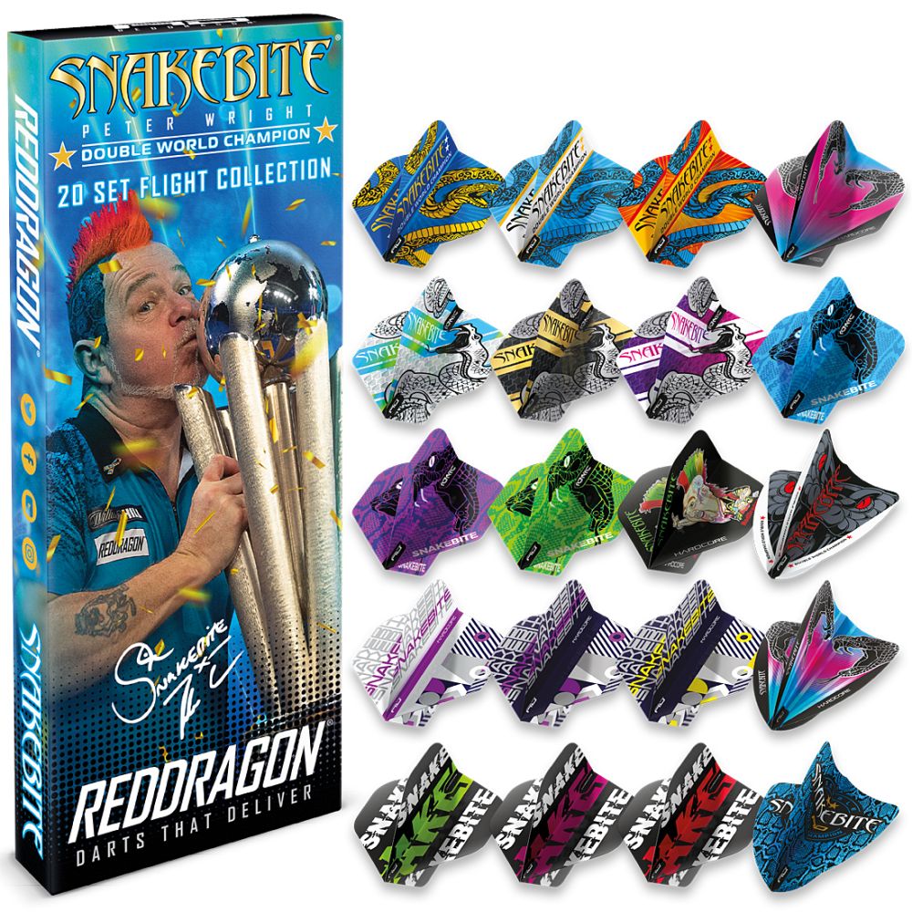 Red Dragon Peter Wright Snakebite Double World Champion Flight Collection 20 Sets